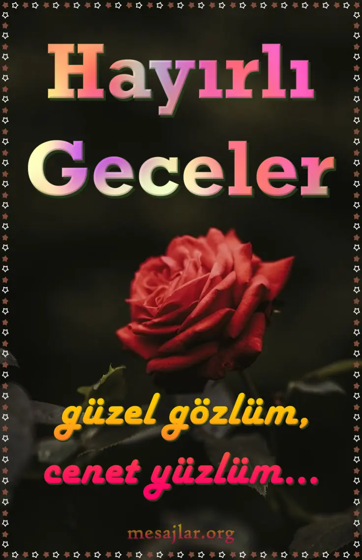 Sevgiliye Resimli İyi Geceler Mesajı