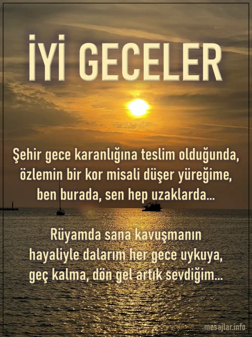 Resimli İyi Geceler Mesajları Sözleri